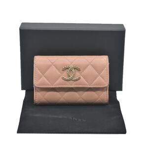 Chanel Quilted CC Flap Card Holder Interlocking CC Logo
